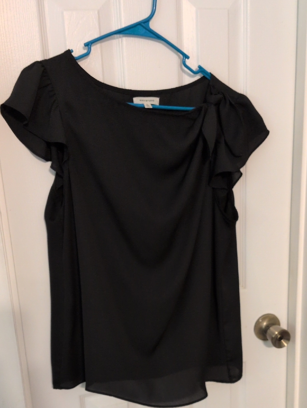 Max Studio Black Blouse with Subtle Sheen